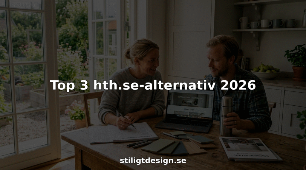 Ett par sitter hemma och diskuterar olika alternativ för att renovera köket.
