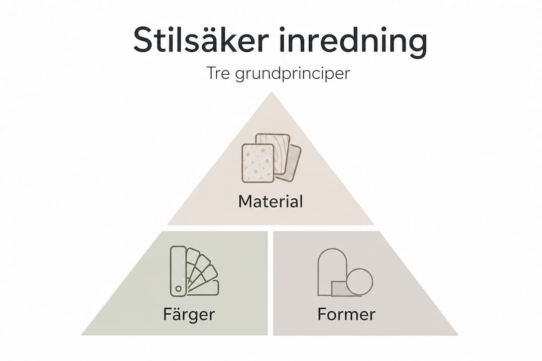 Översiktlig infografik: Nyckelprinciper för att skapa en stilfull och harmonisk inredning