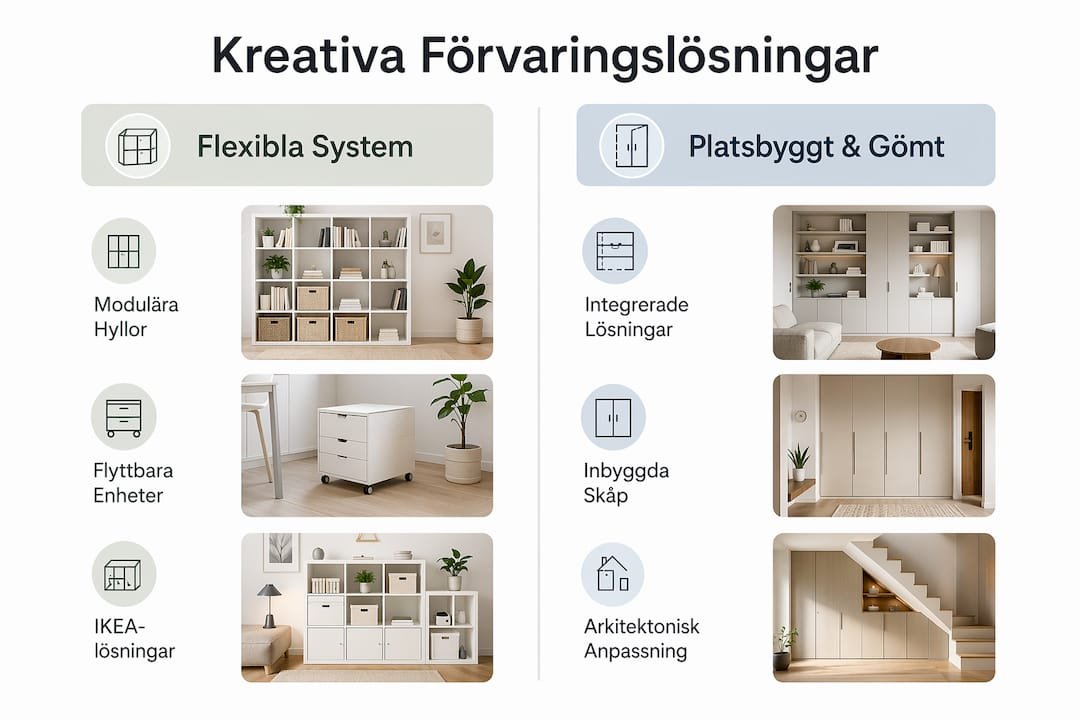 Inspirerande infografik med smarta och kreativa förvaringsidéer