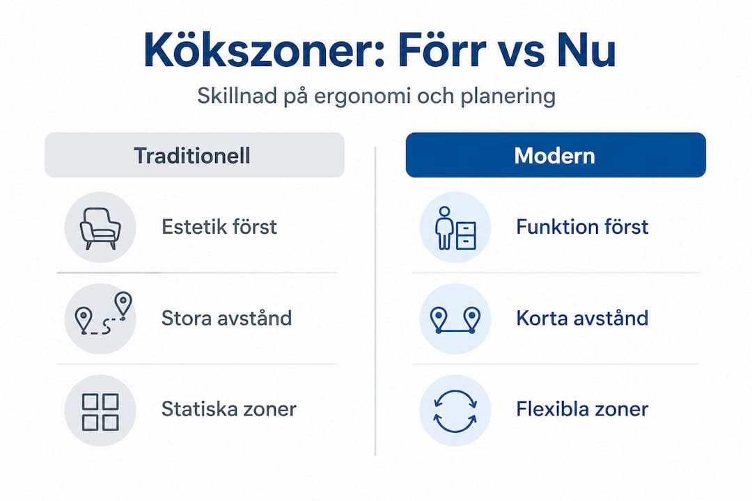 Infografik: Så skiljer sig klassiska och moderna kökslösningar