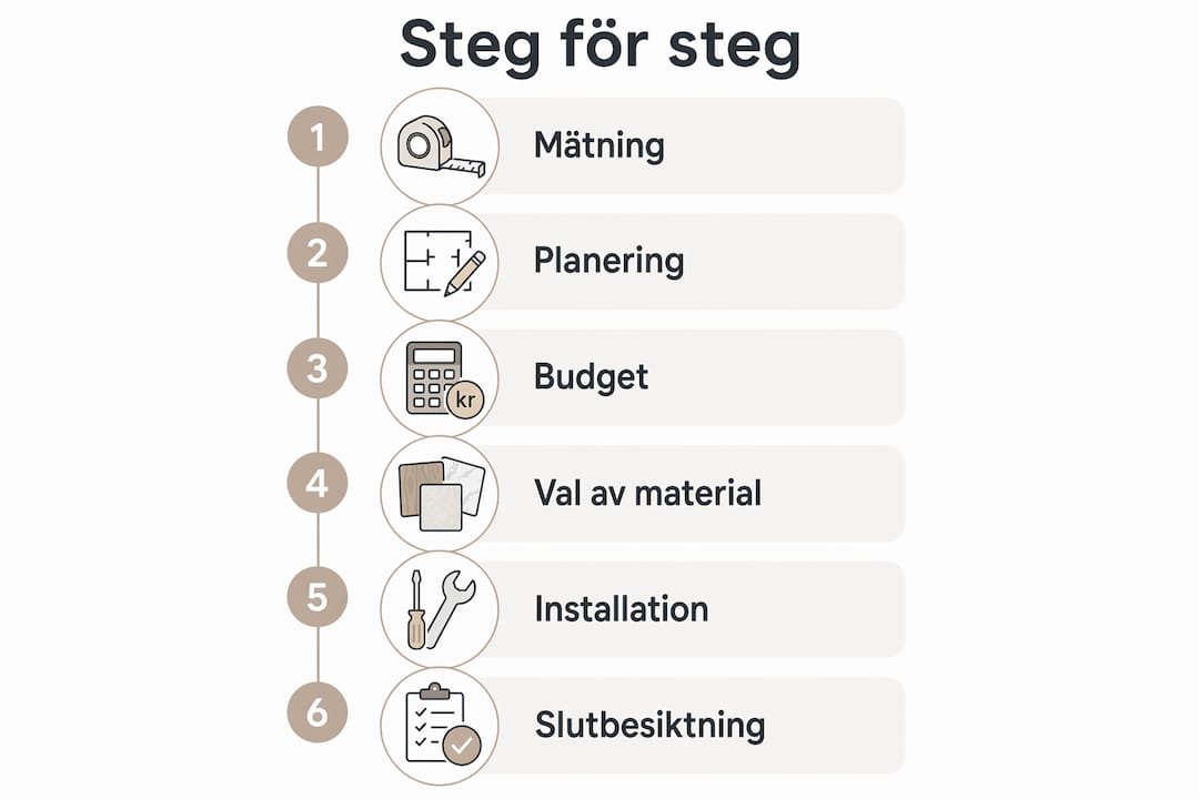 Infografik som visar köksdesign – steg för steg
