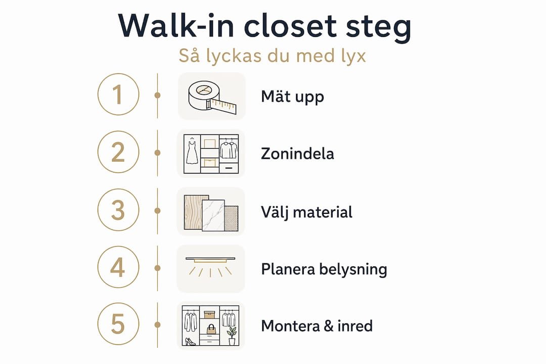 Infografik: Så bygger du en walk-in closet steg för steg