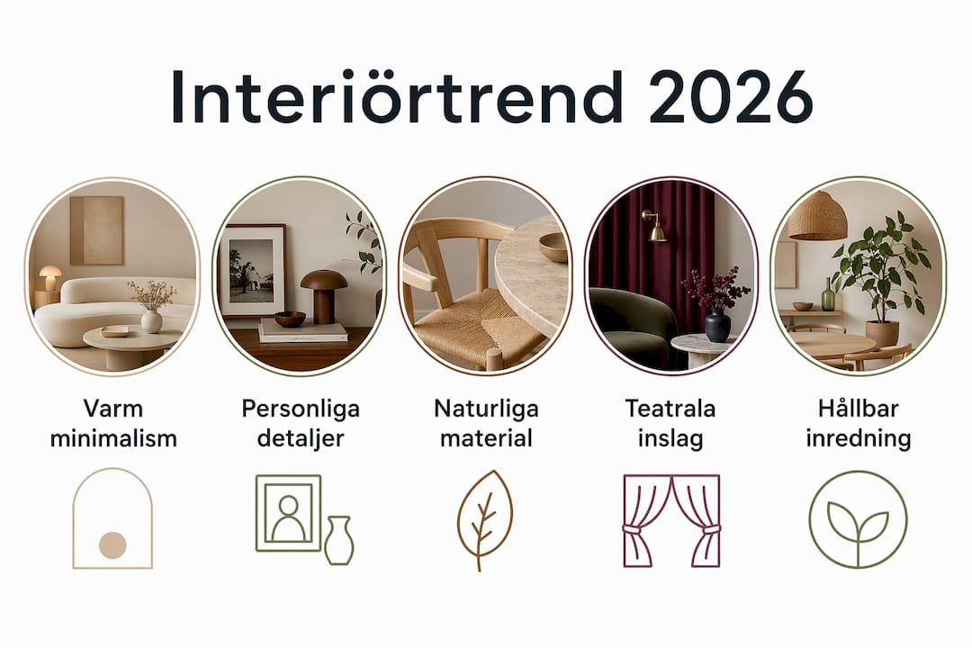 Så här ser de viktigaste inredningstrenderna ut 2026 – en översikt i infografik