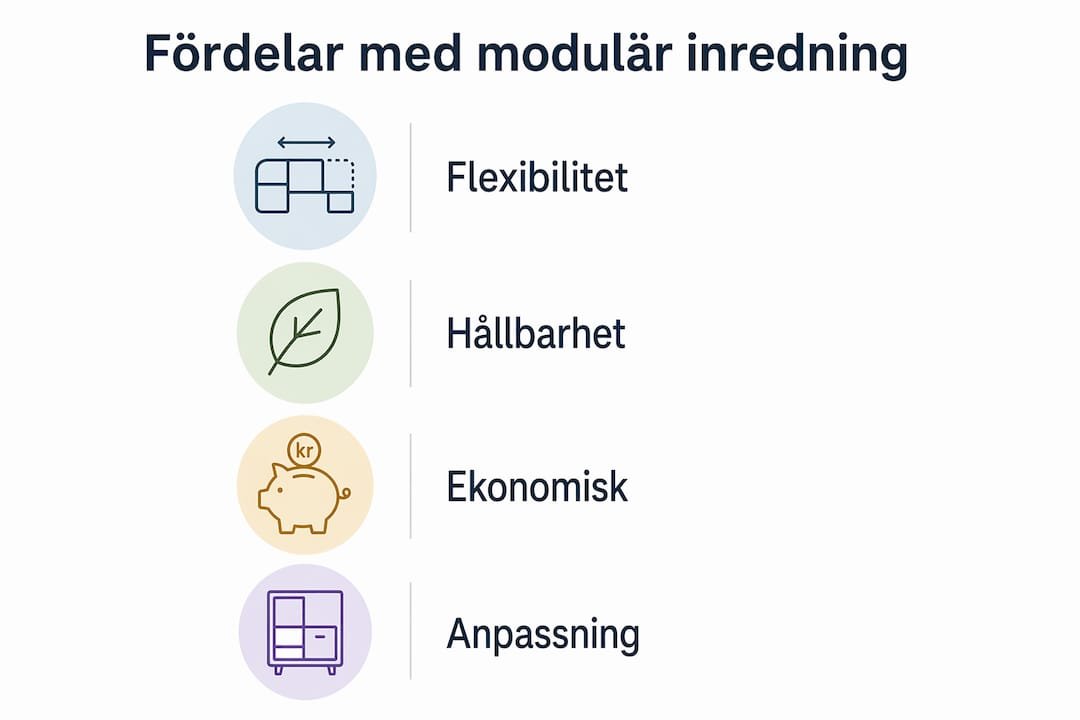 En tydlig och inspirerande grafik som visar fördelarna med modulär inredning
